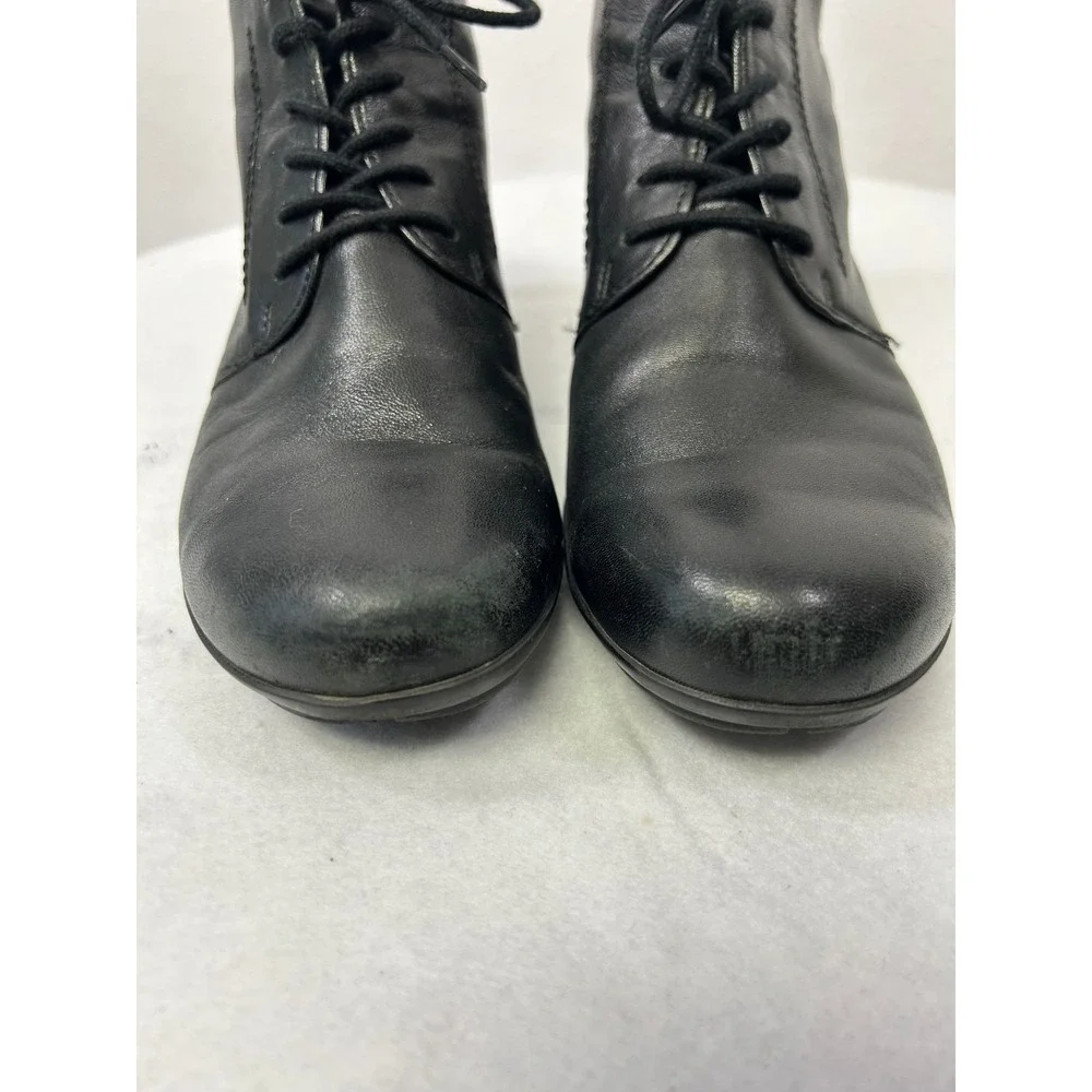 Dark Academia Gabor Womens 5/7.5‎ Black Leather Hovercraft Low Heel Booties